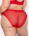 Sheer Mesh High Cut Brief - Diva Red