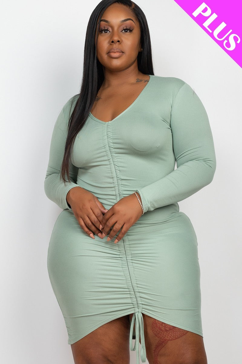 Plus Size Drawstring Ruched Front - Love it Curvy