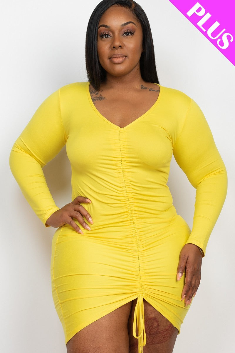 Plus Size Drawstring Ruched Front - Love it Curvy
