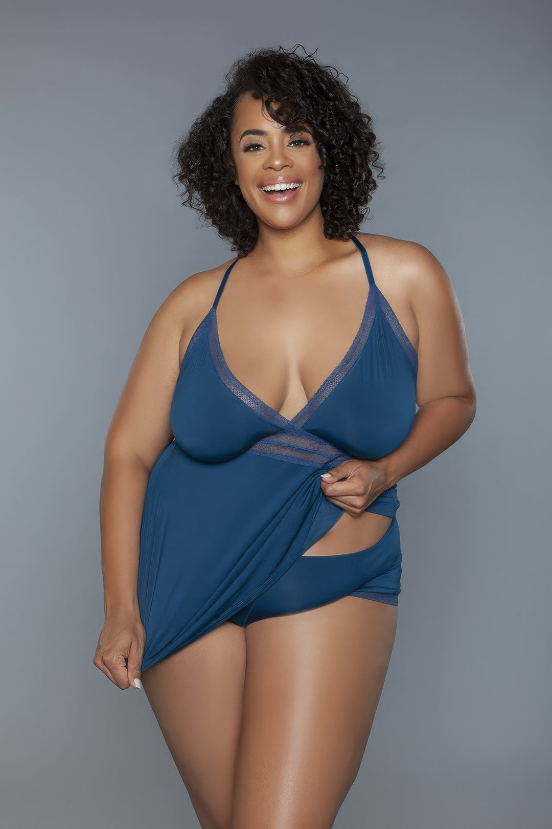 2 Pc V-neckline Cami Set With Wire Free Bralette - Love it Curvy