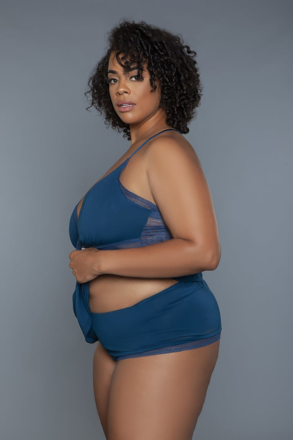 2 Pc V-neckline Cami Set With Wire Free Bralette - Love it Curvy