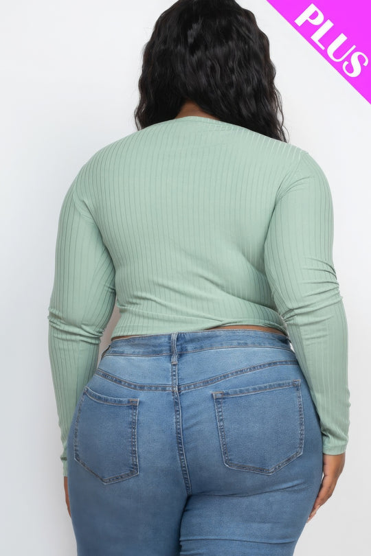 Plus Size Button Up Cropped Top - Love it Curvy