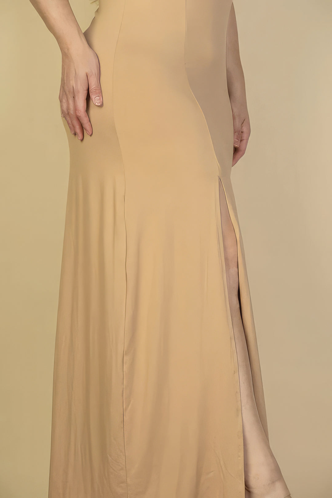 Plus Size Plunge Neck Thigh Split Maxi Dress - Love it Curvy