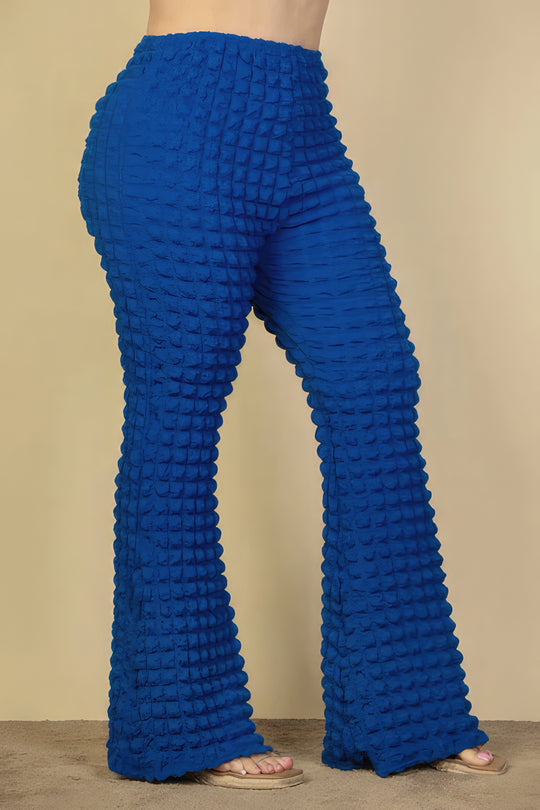 Plus Size Bubble Fabric Flare Pants - Love it Curvy