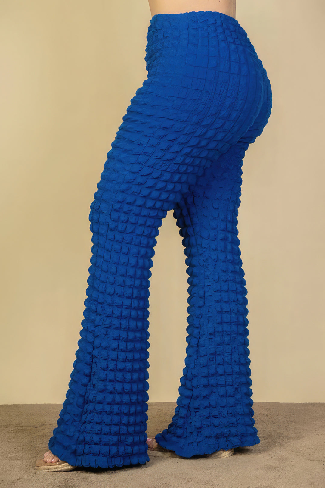 Plus Size Bubble Fabric Flare Pants - Love it Curvy
