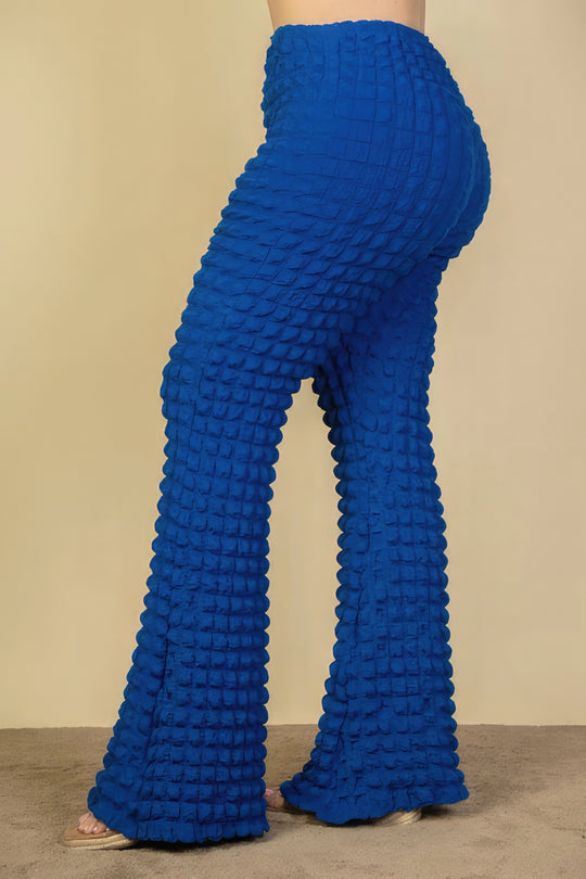 Plus Size Bubble Fabric Flare Pants - Love it Curvy