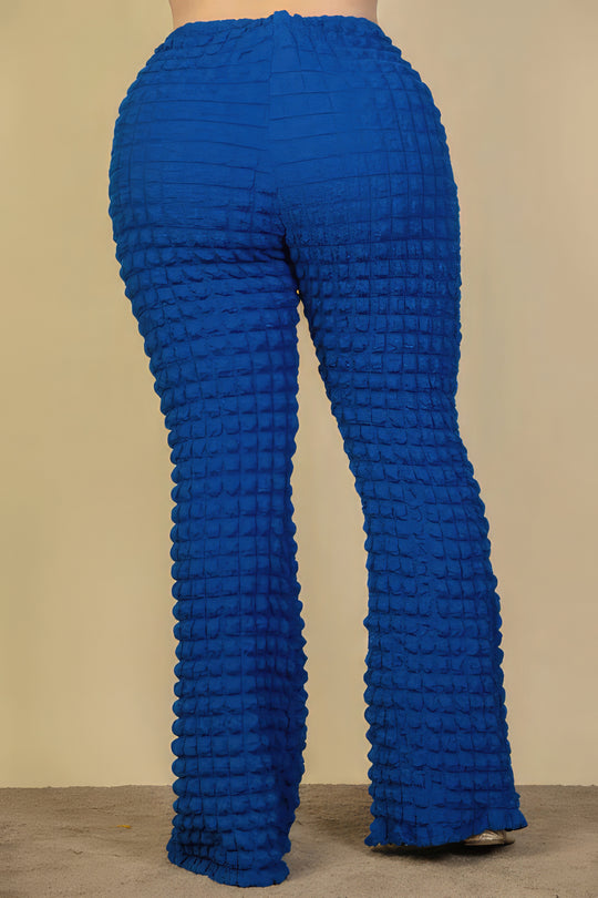 Plus Size Bubble Fabric Flare Pants - Love it Curvy