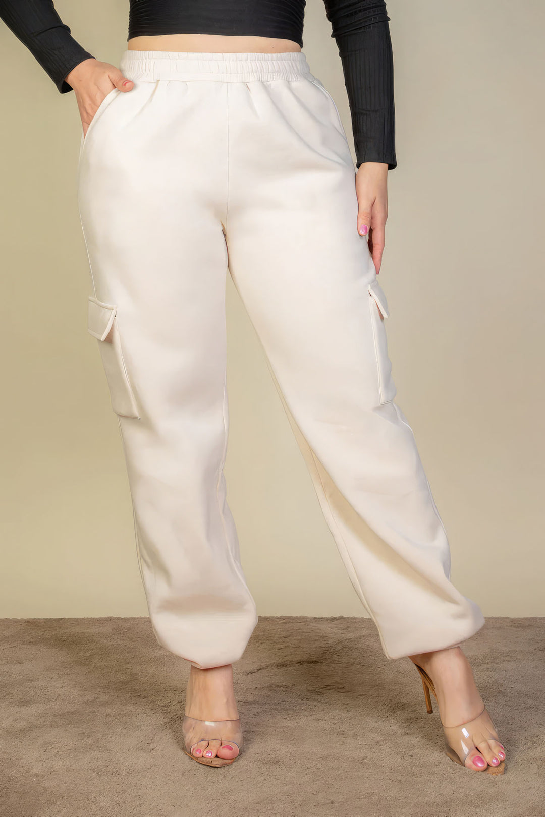Plus Size Side Pocket Drawstring Waist Sweatpants - Love it Curvy