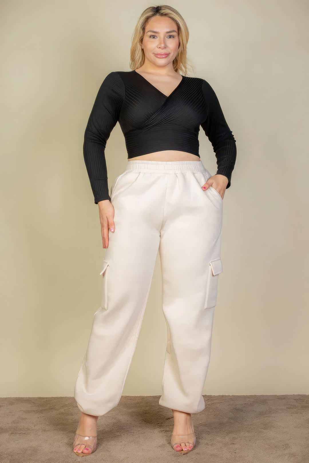 Plus Size Side Pocket Drawstring Waist Sweatpants - Love it Curvy