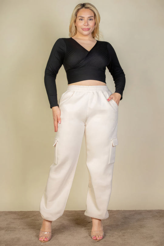 Plus Size Side Pocket Drawstring Waist Sweatpants - Love it Curvy