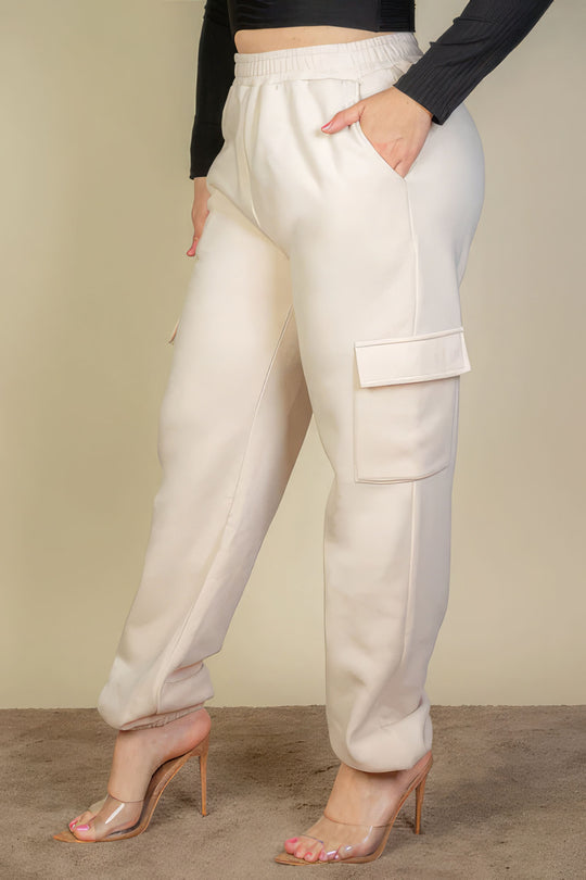 Plus Size Side Pocket Drawstring Waist Sweatpants - Love it Curvy