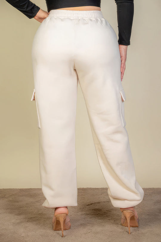 Plus Size Side Pocket Drawstring Waist Sweatpants - Love it Curvy