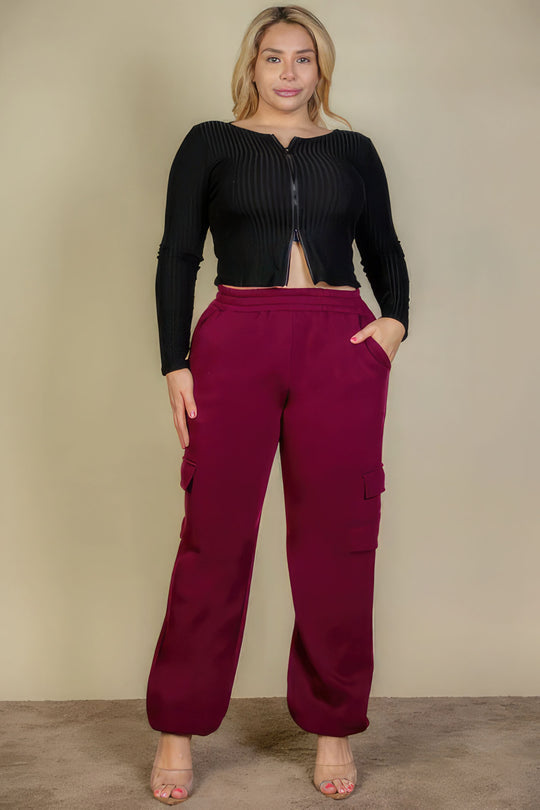 Plus Size Side Pocket Drawstring Waist Sweatpants - Love it Curvy