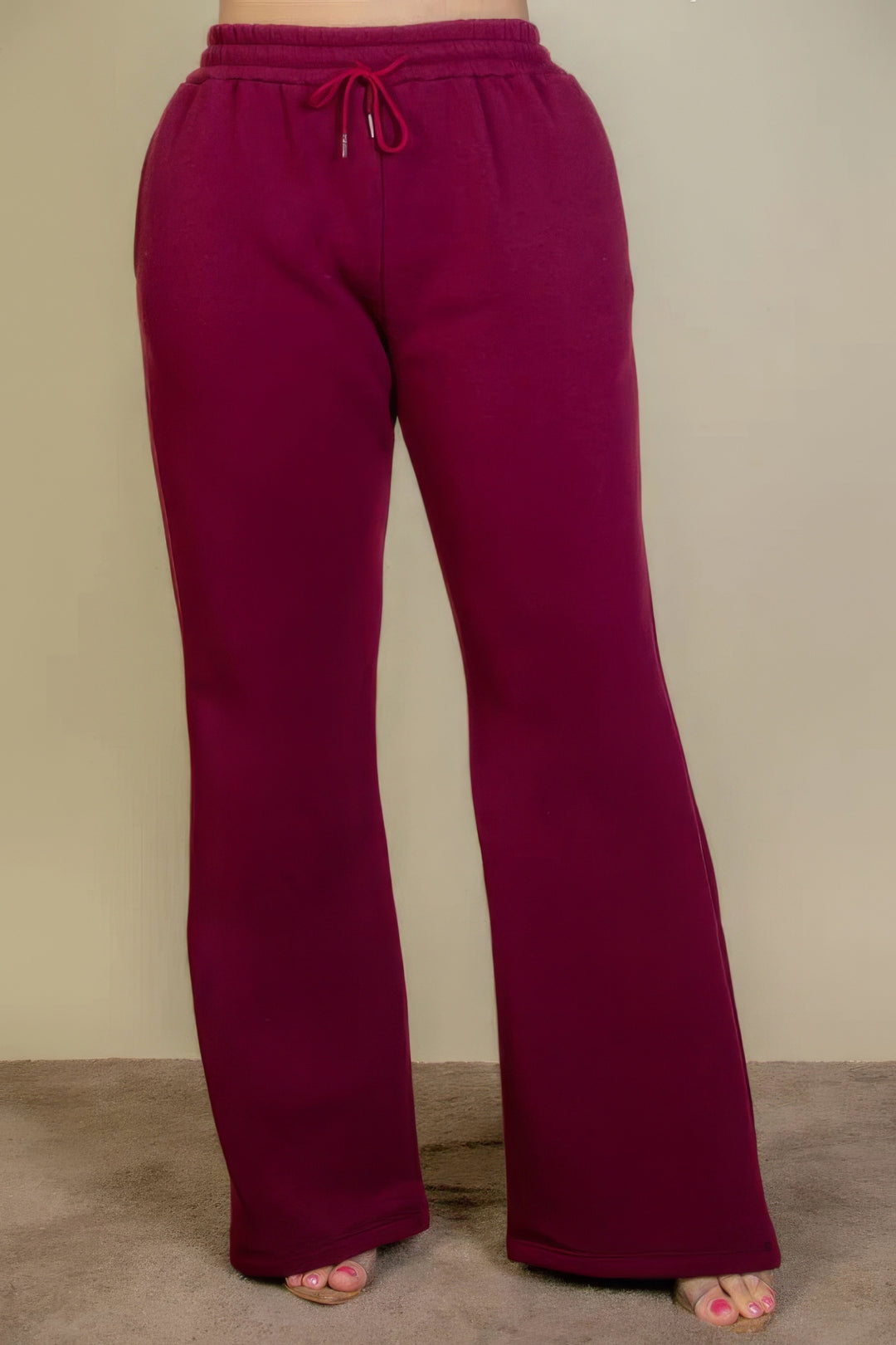 Plus Size Drawstring Waist Slant Pocket Sweatpants - Love it Curvy