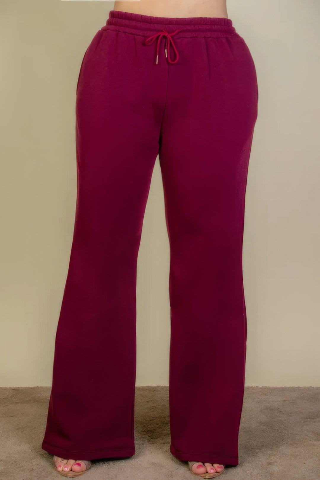 Plus Size Drawstring Waist Slant Pocket Sweatpants - Love it Curvy