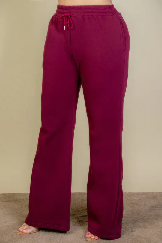 Plus Size Drawstring Waist Slant Pocket Sweatpants - Love it Curvy