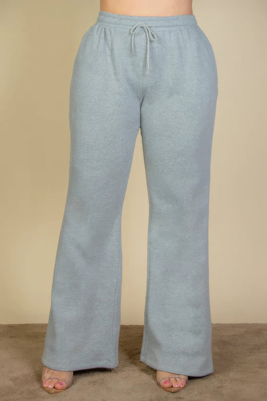 Plus Size Drawstring Waist Slant Pocket Sweatpants - Love it Curvy