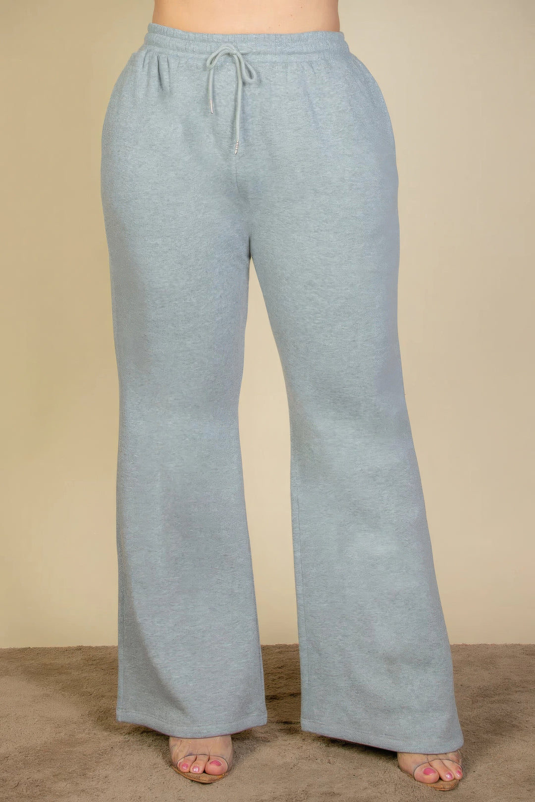 Plus Size Drawstring Waist Slant Pocket Sweatpants - Love it Curvy