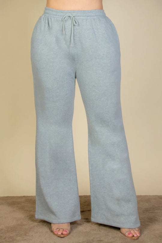 Plus Size Drawstring Waist Slant Pocket Sweatpants - Love it Curvy