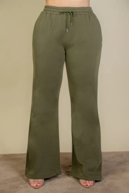 Plus Size Drawstring Waist Slant Pocket Sweatpants - Love it Curvy