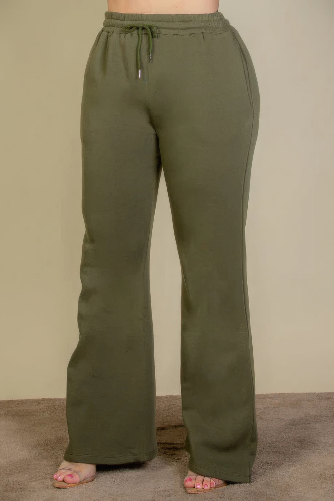 Plus Size Drawstring Waist Slant Pocket Sweatpants - Love it Curvy