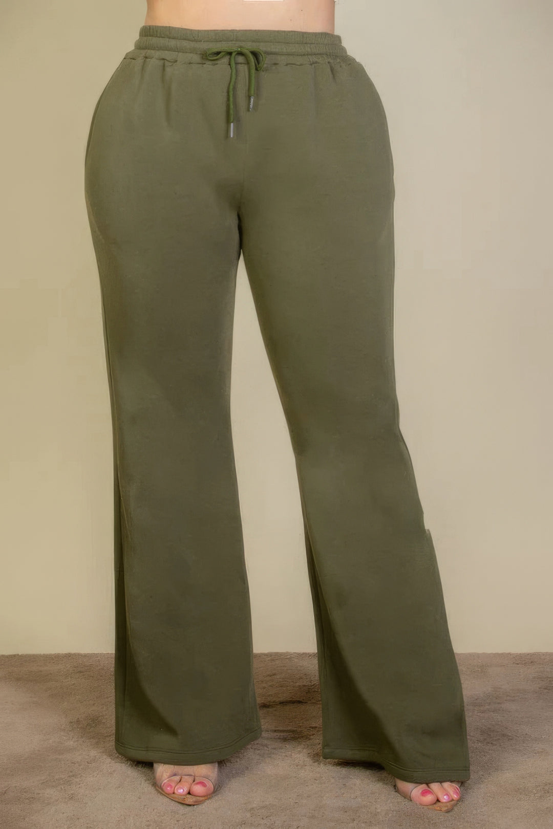 Plus Size Drawstring Waist Slant Pocket Sweatpants - Love it Curvy