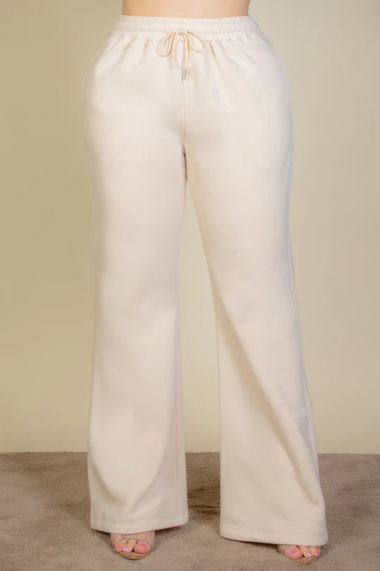 Plus Size Drawstring Waist Slant Pocket Sweatpants - Love it Curvy