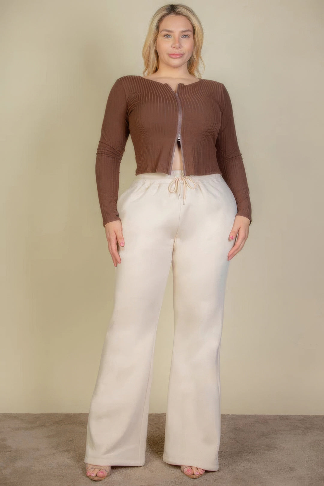 Plus Size Drawstring Waist Slant Pocket Sweatpants - Love it Curvy