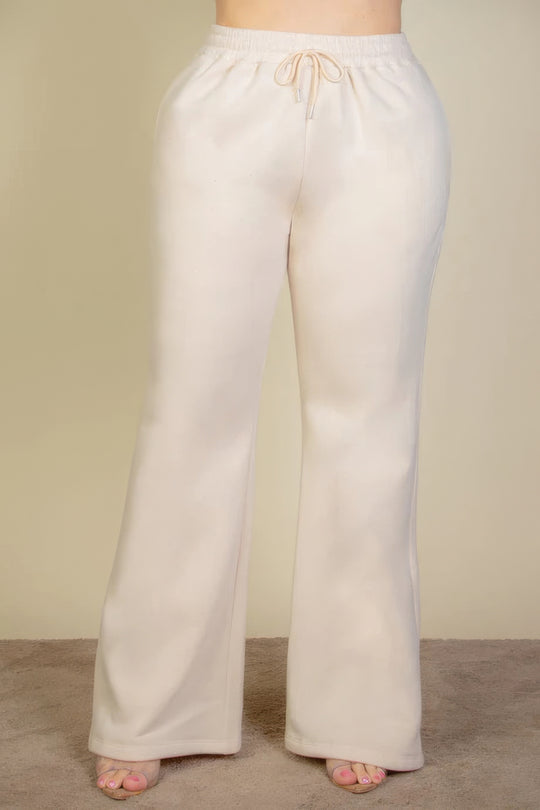 Plus Size Drawstring Waist Slant Pocket Sweatpants - Love it Curvy