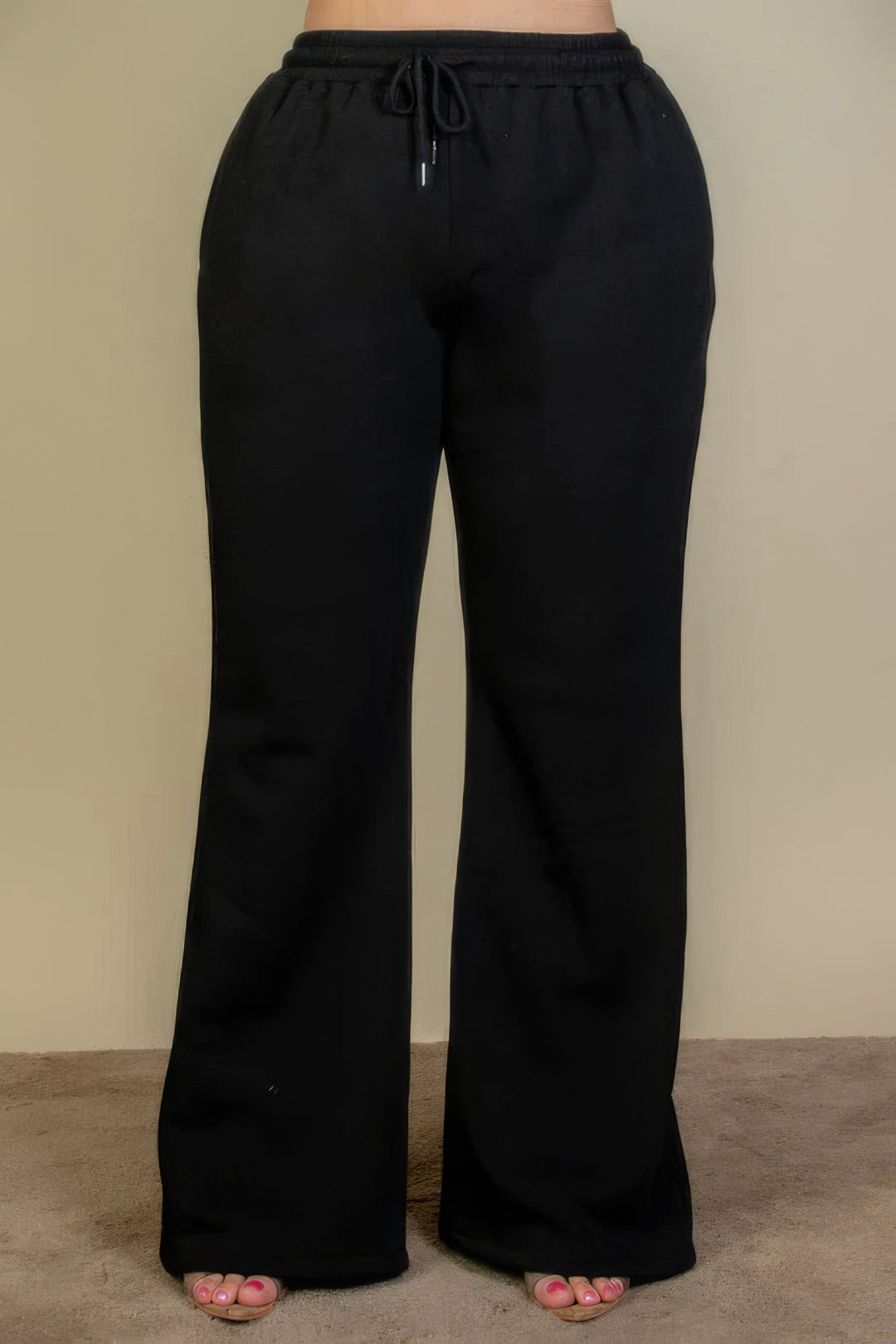 Plus Size Drawstring Waist Slant Pocket Sweatpants - Love it Curvy