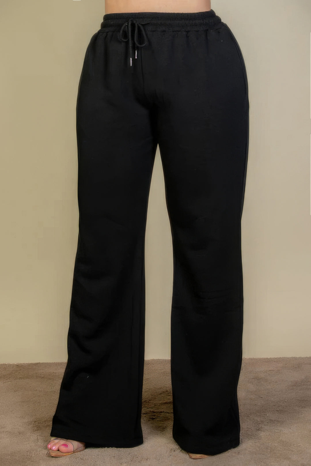 Plus Size Drawstring Waist Slant Pocket Sweatpants - Love it Curvy
