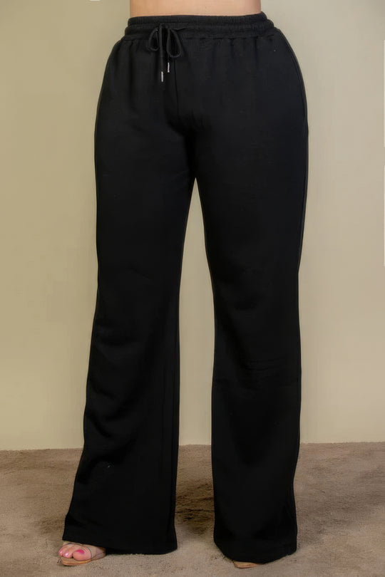 Plus Size Drawstring Waist Slant Pocket Sweatpants - Love it Curvy