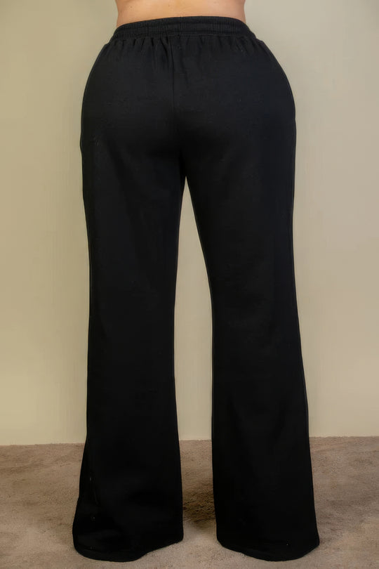 Plus Size Drawstring Waist Slant Pocket Sweatpants - Love it Curvy