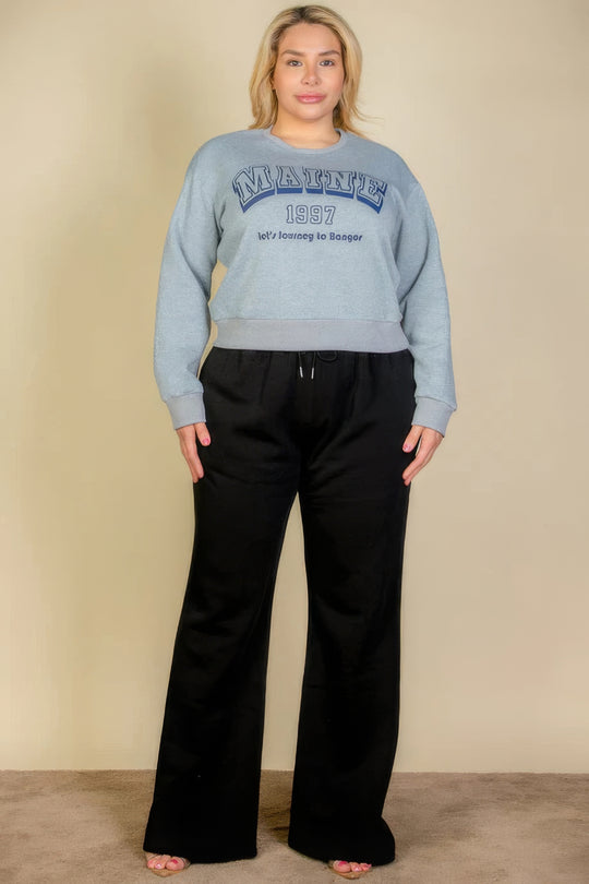 Plus Size Drawstring Waist Slant Pocket Sweatpants - Love it Curvy
