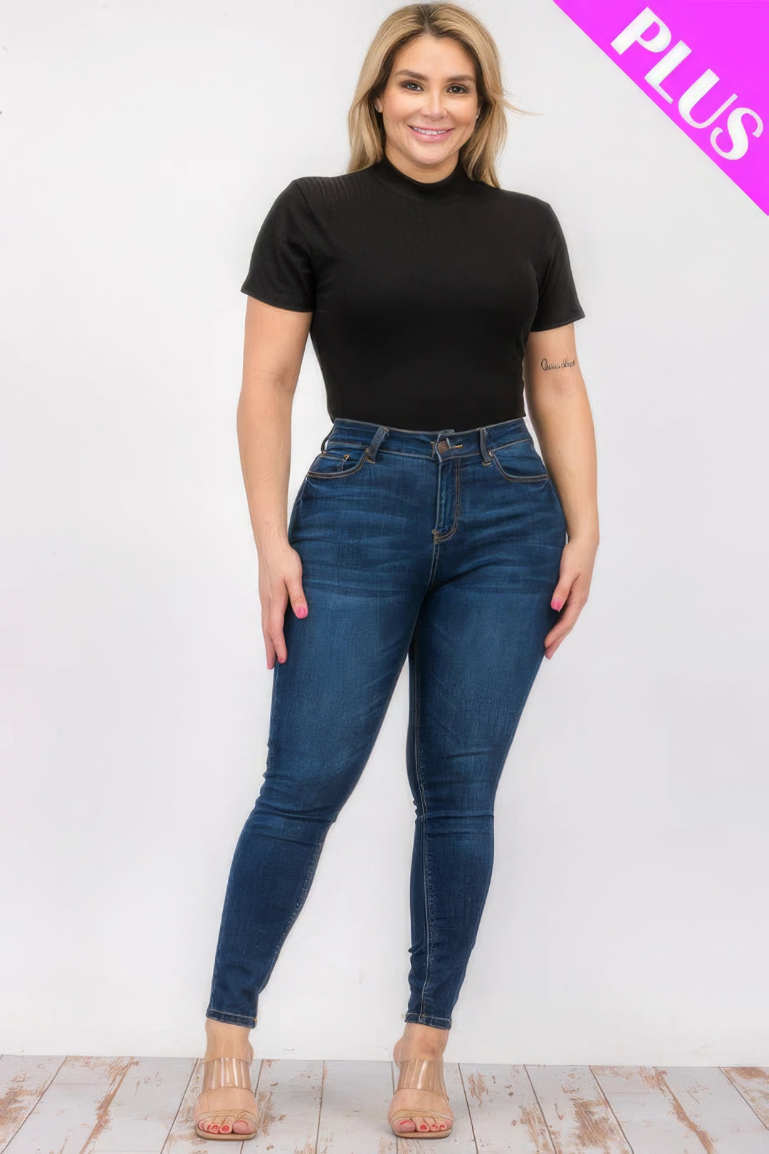 Plus Size Ribbed Short Sleeve Bodysuit - Love it Curvy