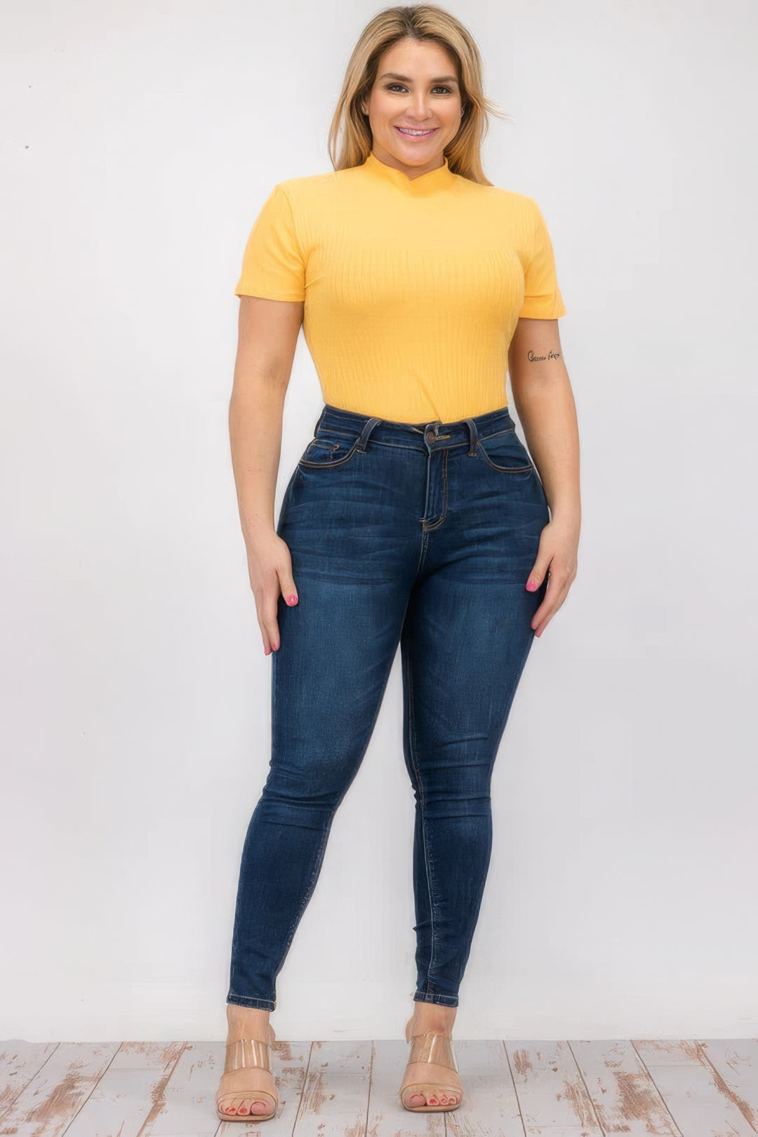 Plus Size Ribbed Short Sleeve Bodysuit - Love it Curvy