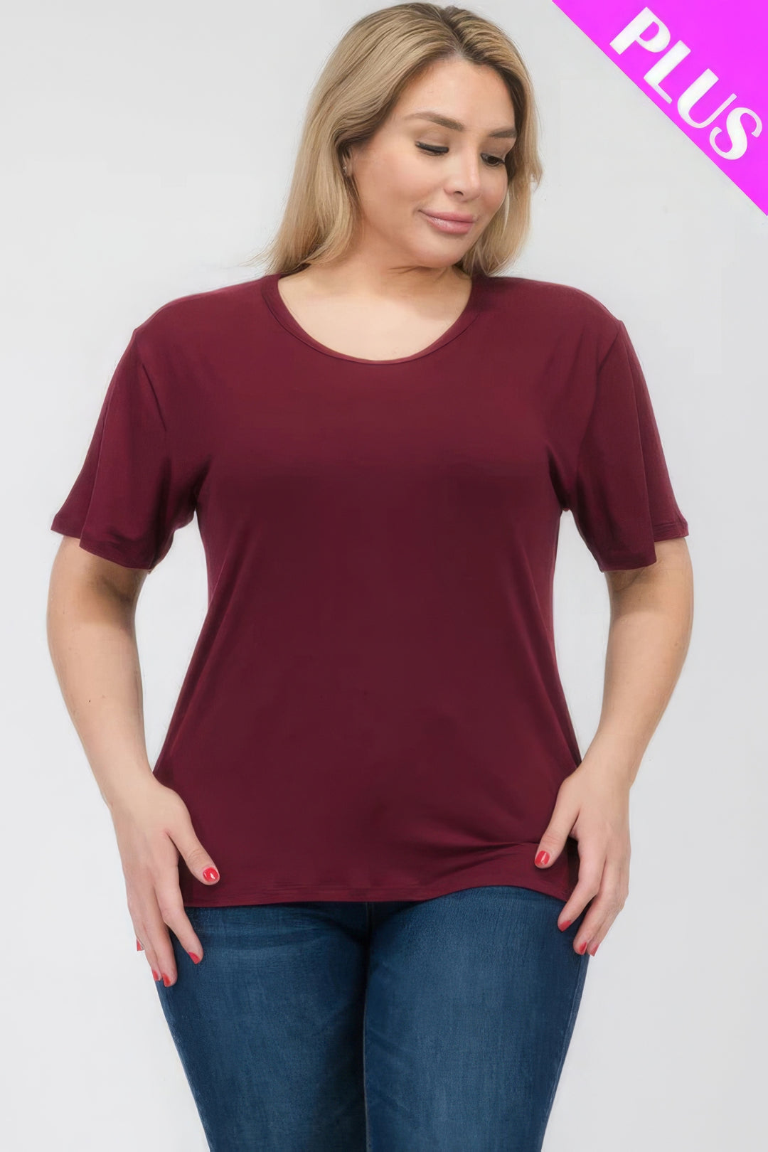 Plus Size Basic Short Sleeve T-shirt - Love it Curvy