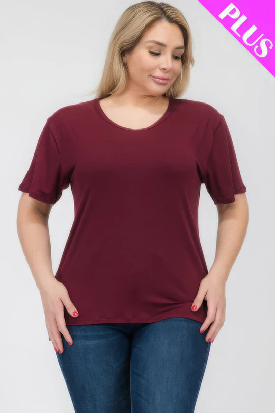 Plus Size Basic Short Sleeve T-shirt - Love it Curvy