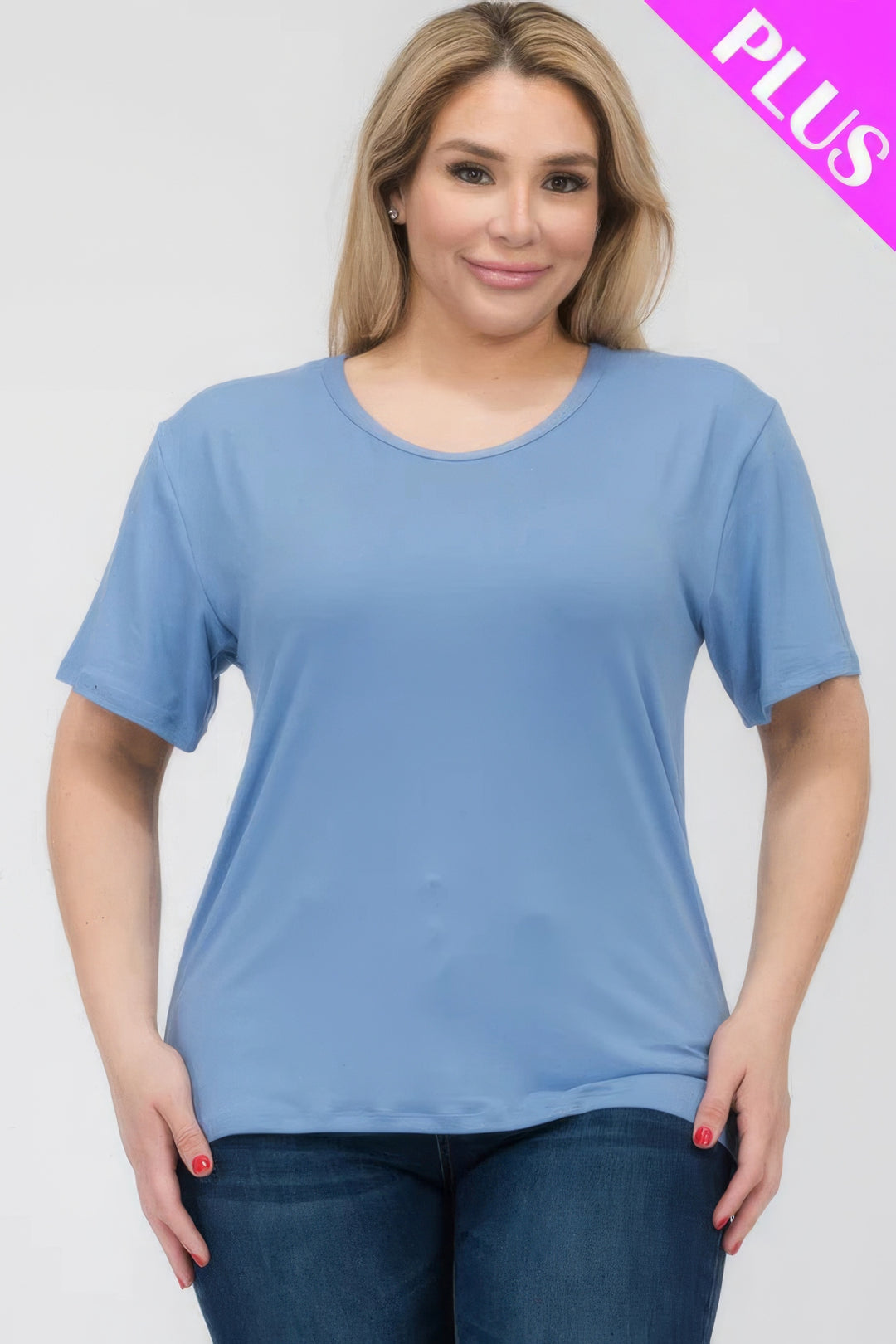 Plus Size Basic Short Sleeve T-shirt - Love it Curvy