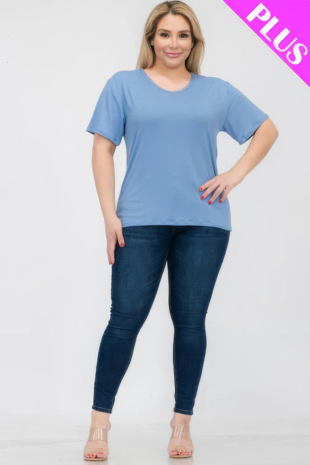 Plus Size Basic Short Sleeve T-shirt - Love it Curvy