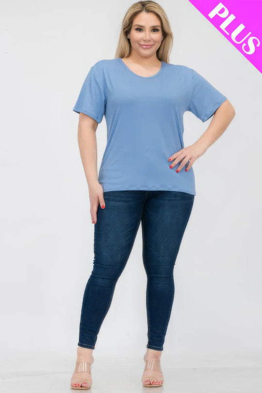 Plus Size Basic Short Sleeve T-shirt - Love it Curvy