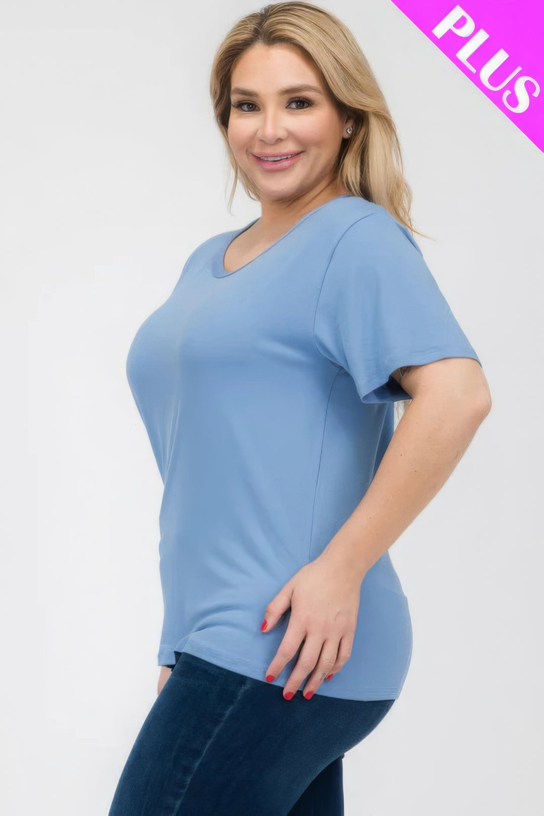 Plus Size Basic Short Sleeve T-shirt - Love it Curvy