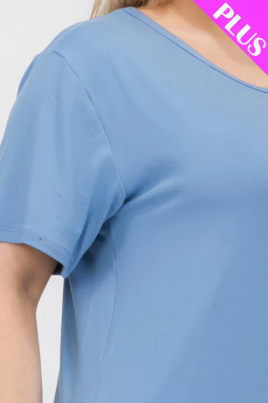 Plus Size Basic Short Sleeve T-shirt - Love it Curvy
