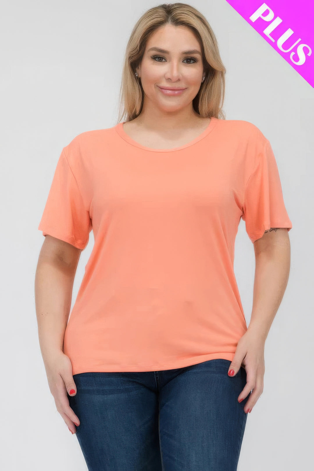 Plus Size Basic Short Sleeve T-shirt - Love it Curvy
