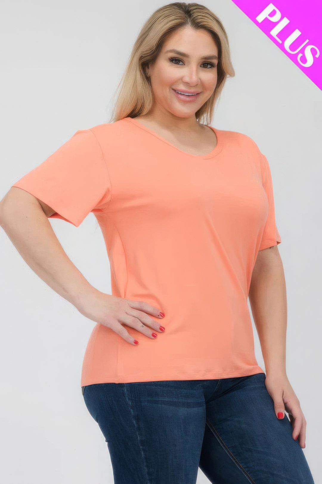 Plus Size Basic Short Sleeve T-shirt - Love it Curvy