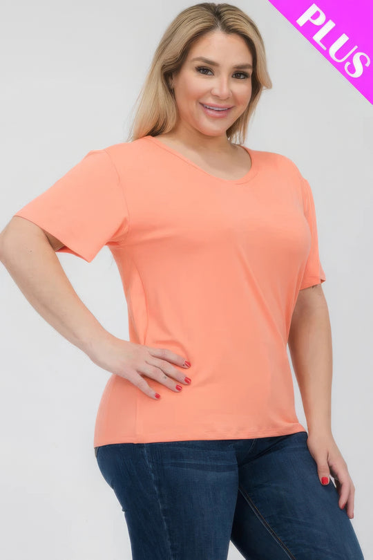 Plus Size Basic Short Sleeve T-shirt - Love it Curvy