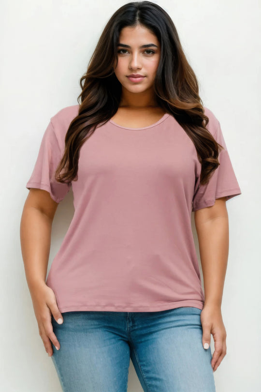 Plus Size Basic Short Sleeve T-shirt - Love it Curvy
