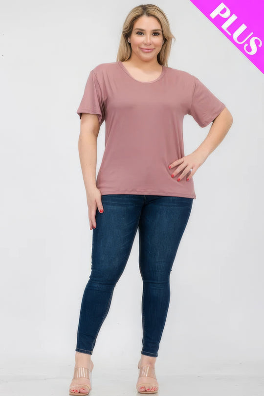 Plus Size Basic Short Sleeve T-shirt - Love it Curvy