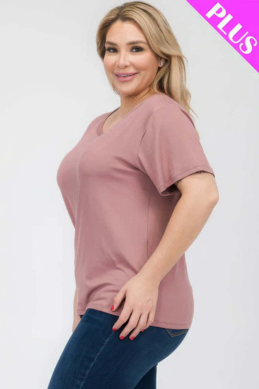 Plus Size Basic Short Sleeve T-shirt - Love it Curvy