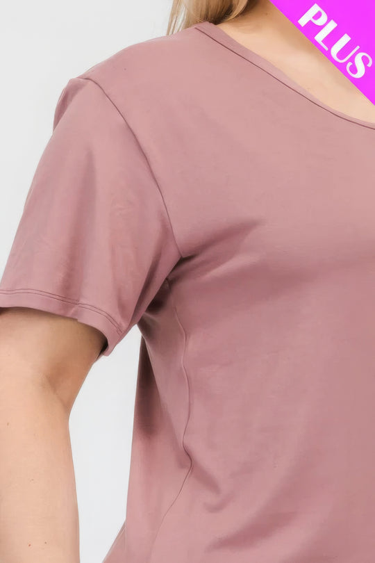 Plus Size Basic Short Sleeve T-shirt - Love it Curvy